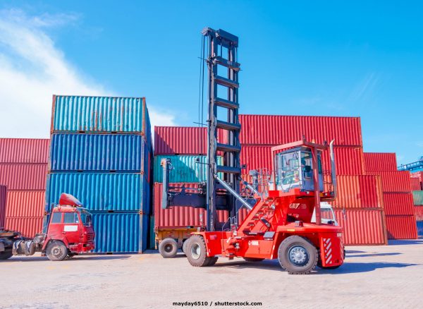 Forklift,Trucks,Are,Handling,At,Container,Terminals.